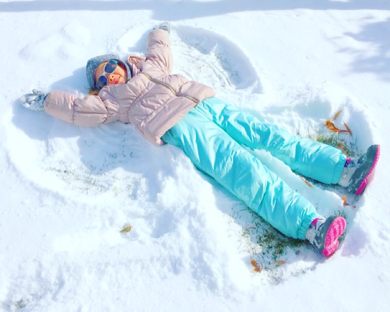 first thing on her list to do in the snow.