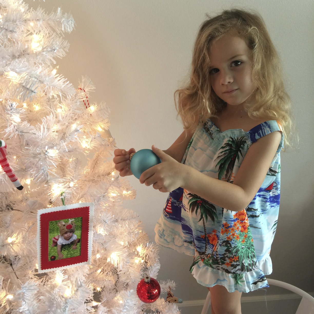 christmas tree decorating in hawaii before our colorado trip.