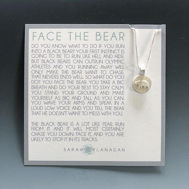 FACE THE BEAR.
I just created this necklace this past week. Sometimes I find the most authentic designs come to me when I&rsquo;m faced with a mountain of other work that actually has to get done. My brain instantly starts throwing out ideas that wer