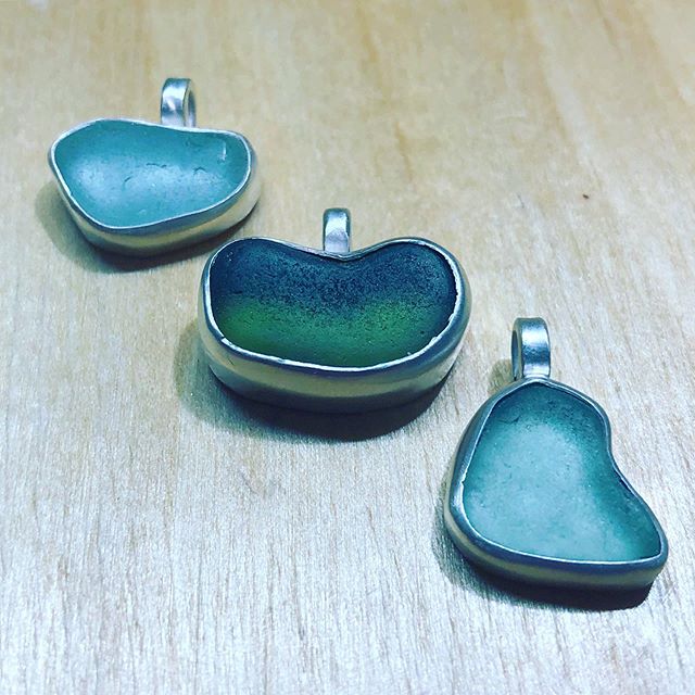 Just finished this sea glass custom order. I&rsquo;m loving the colors of these.