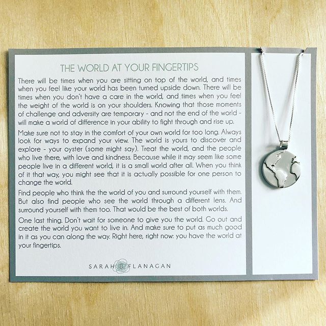 Brand new. For sale @usmholidayshops Oct. 31 - Nov. 2 and then online thereafter. 
#worldnecklace #globejewelry #theworldisatyourfingertips #handcraftedjewelry