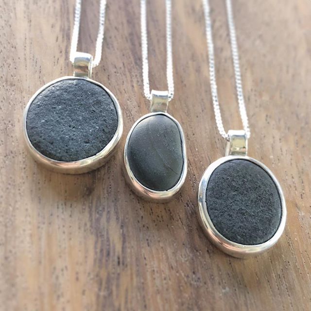 Lake Michigan Necklaces. I&rsquo;ll be bringing a number of these to the USM Holiday Shops which begins on Nov. 1st and runs through the 3rd. I will also have bowls there of Lake Michigan stones that I&rsquo;ve collected - you can choose your stone a
