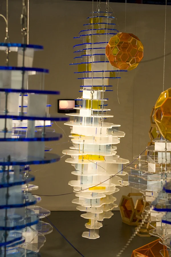 Together , 2008, acrylic, wood, HO-figures, aluminum, video and sound, dimensions variable