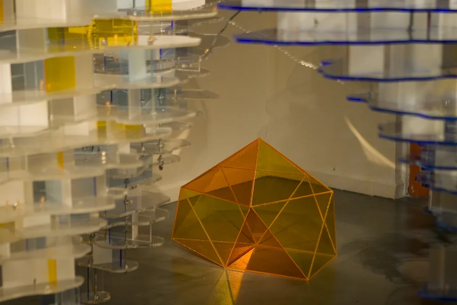 Together , 2008, acrylic, wood, HO-figures, aluminum, video and sound, dimensions variable