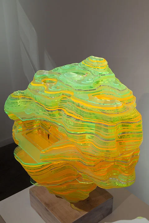 Shelter Rock , 2012, acrylic, HO-scale figures, wood, 22 x 12 x 15"