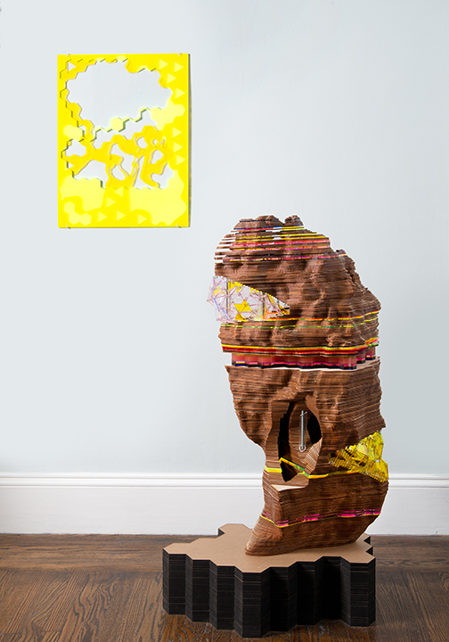 Scholar's Rock: Rivers (joan) , 2015, wood, acrylic, mdf, hardware, 44 x 24 x 17"