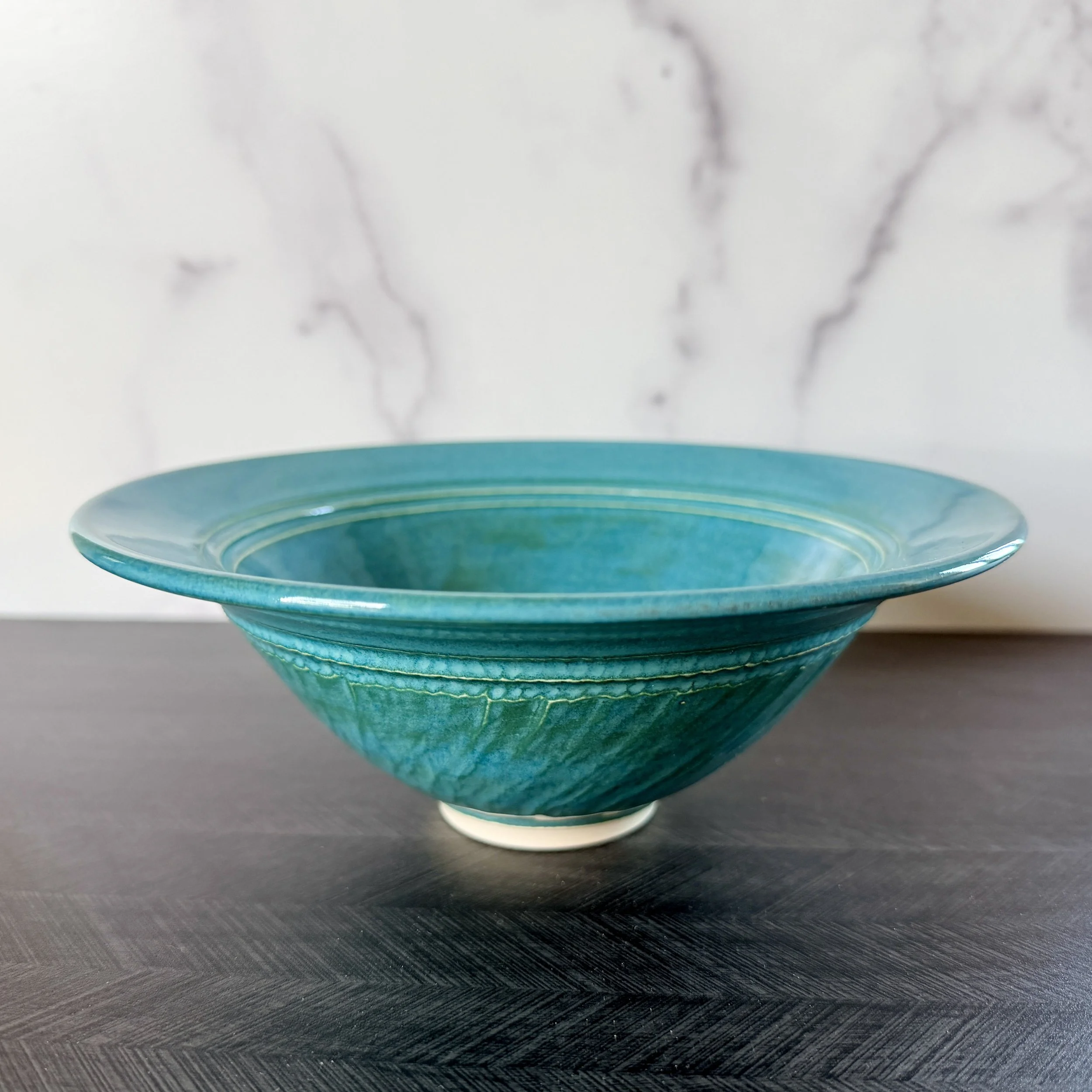 Shallow Chattered Porcelain Bowl (SOLD)