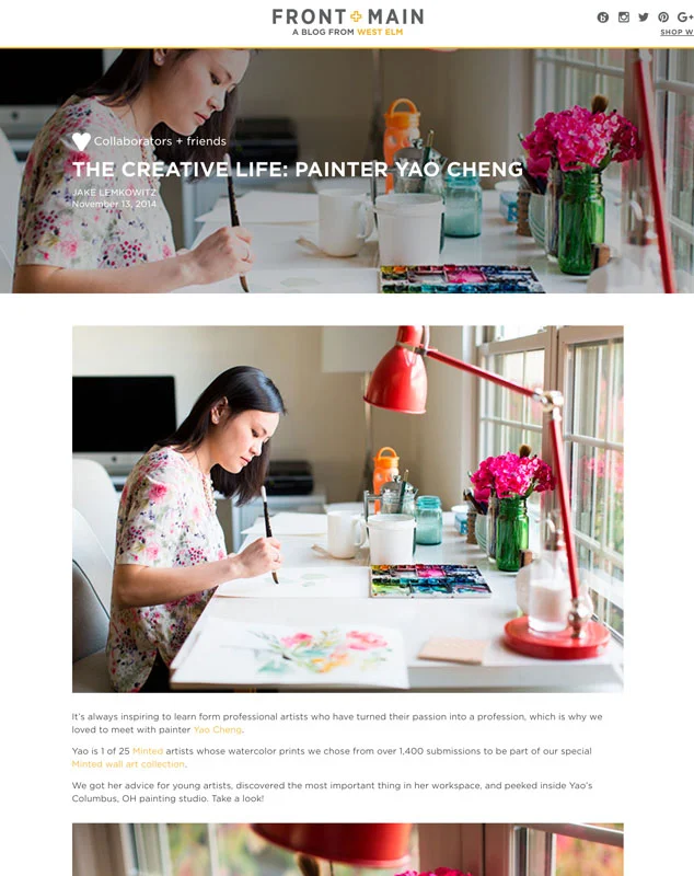 Interview with West Elm blog, Front + Main