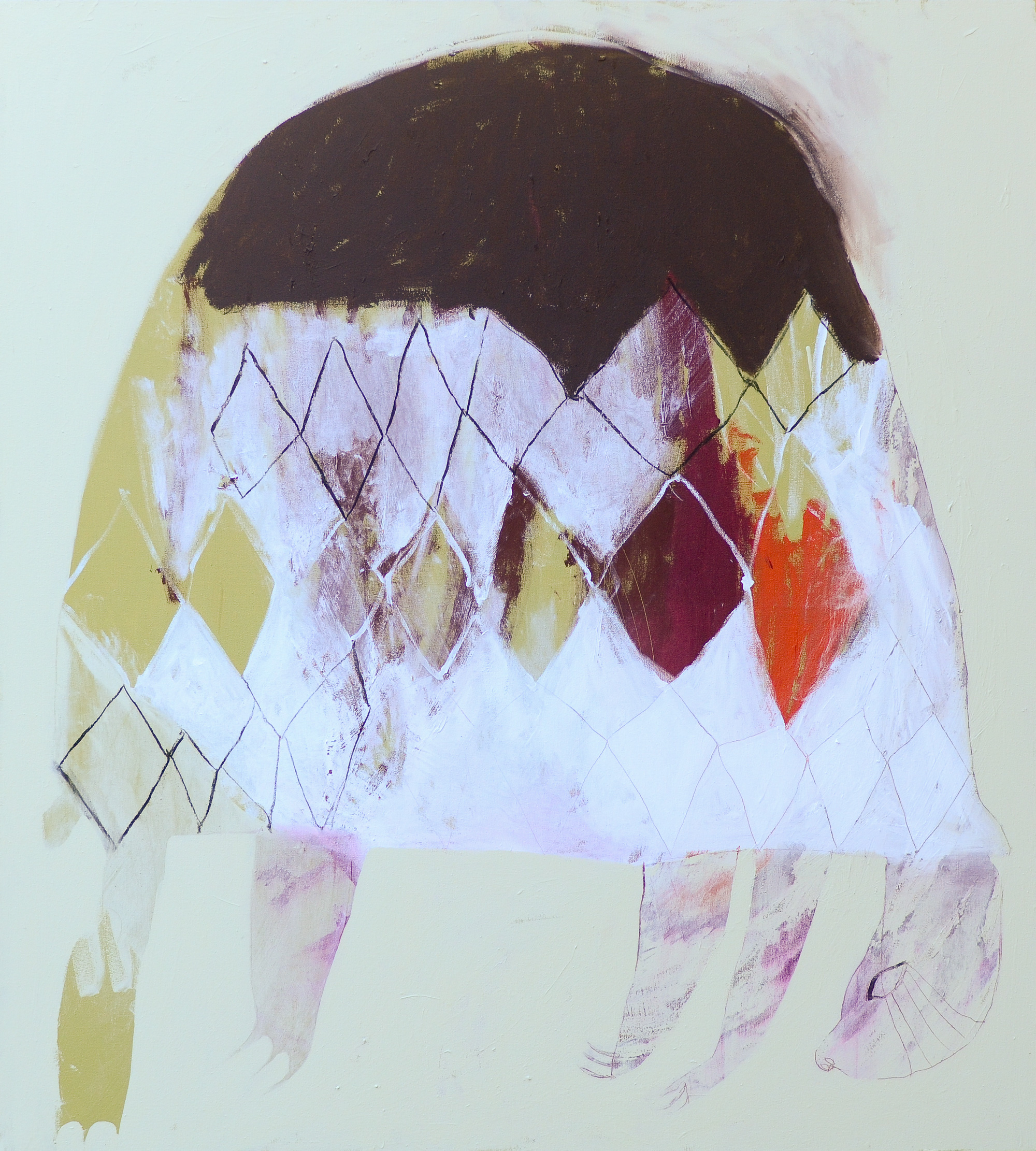 Turtle Power, acrylic and charcoal on canvas, 137 x 121cm
