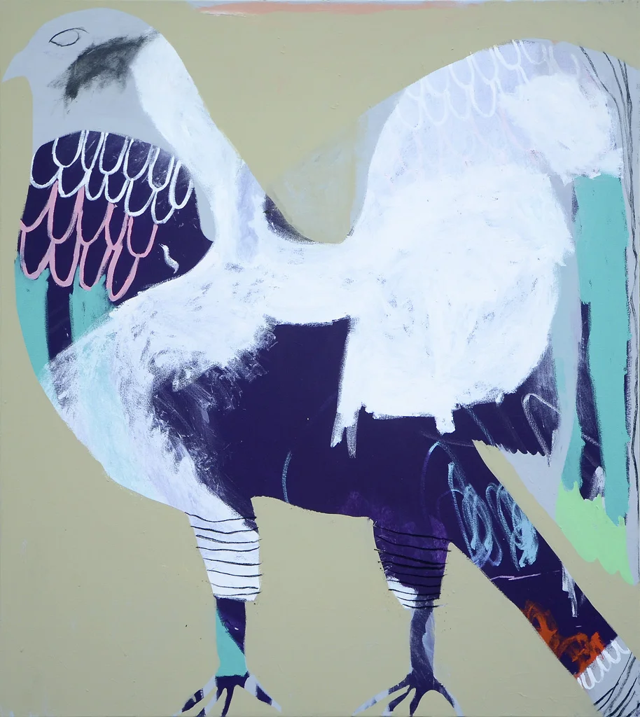 Peregrine 2015 Acrylic and charcoal on cotton canvas 137 x 121cm