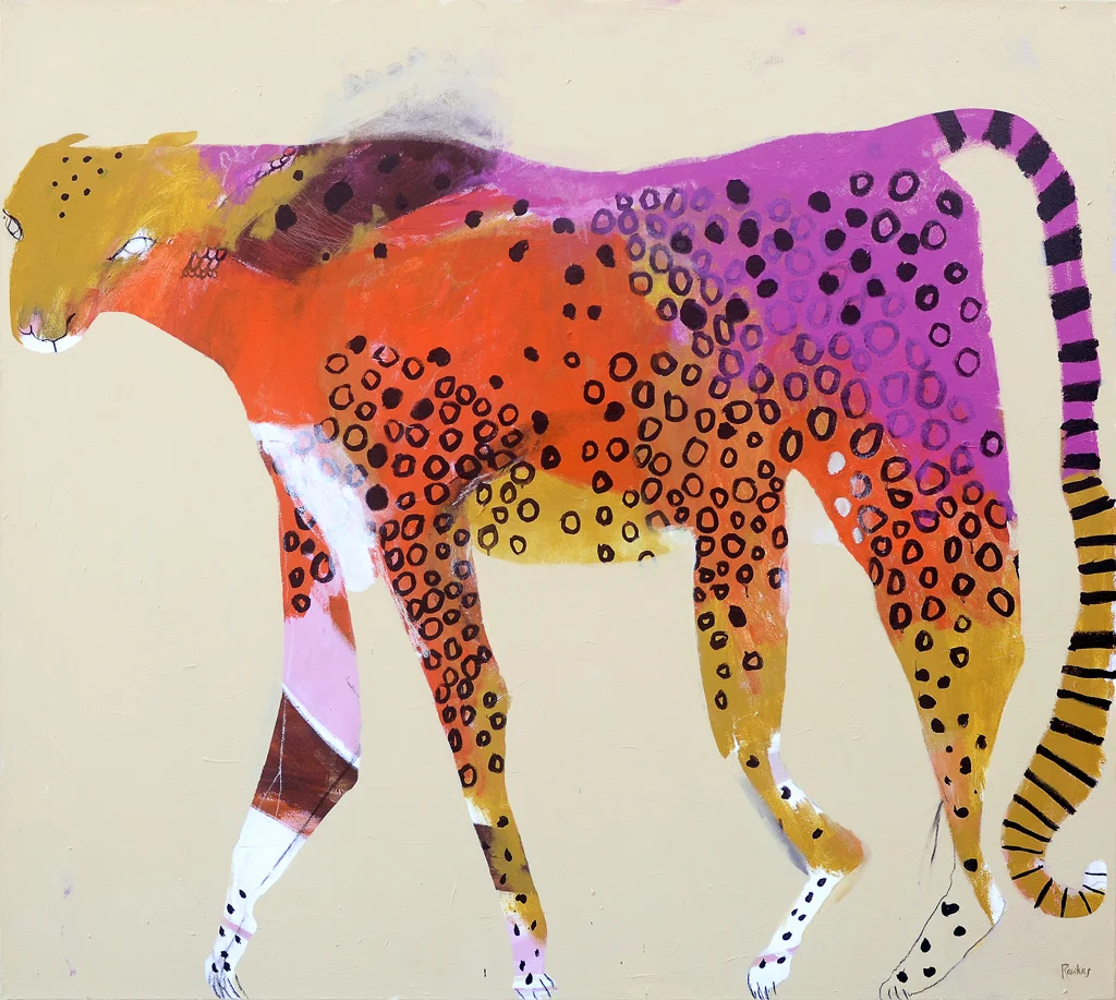 Lady Leopard 2018 Acrylic and charcoal on canvas 137 x 152cm