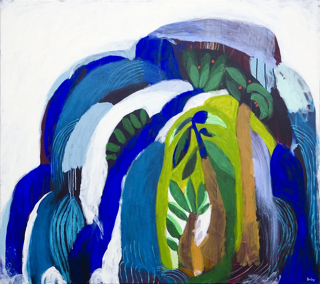 The Cascades 2018 Acrylic and charcoal on canvas 121 x 137cm