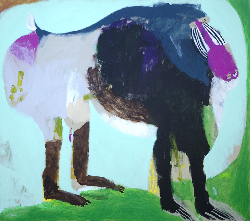 Mandrill 2018 Acrylic and charcoal on canvas 121 x 137cm