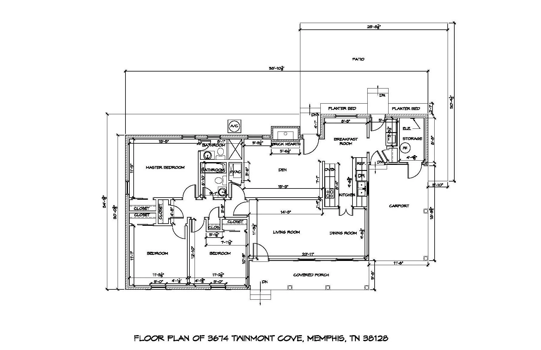 Existing Floor Plan The existing layout is comprised of a series of narrow interior spaces with poor circulation and natural lighting. Additionally, there is little meaningful connection between the small kitchen and the living spaces.