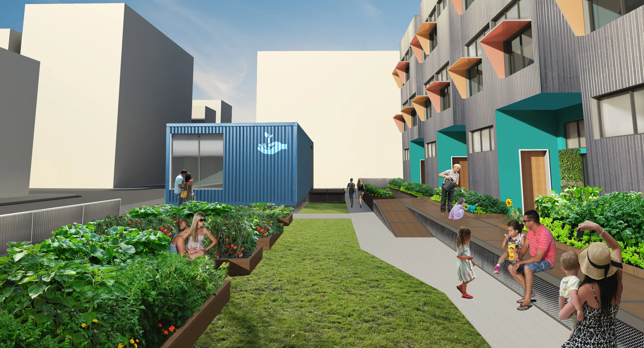 Replicable Design A core focus of this proposal was to create a design that used a variety of modular elements to not only reduce costs, but also allow the design to be easily scaled to a wide variety of sites. Industrial finishes are used throughou…