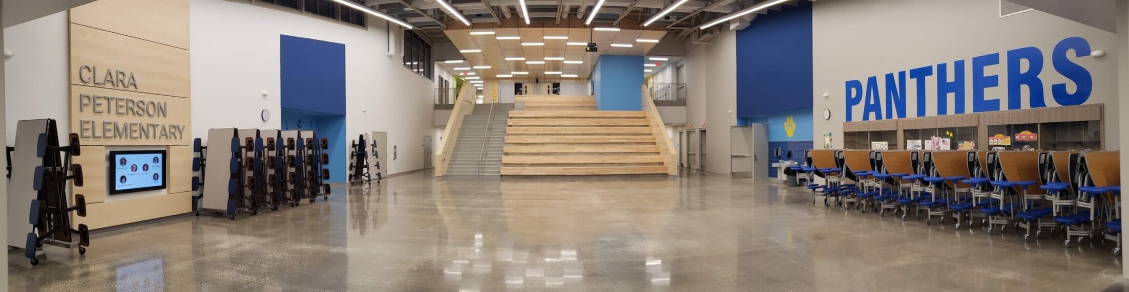 Located adjacent to the school’s new main entry and gym, the Commons is also an ideal location for community meetings and gatherings, further solidifying the school’s role in the small town.