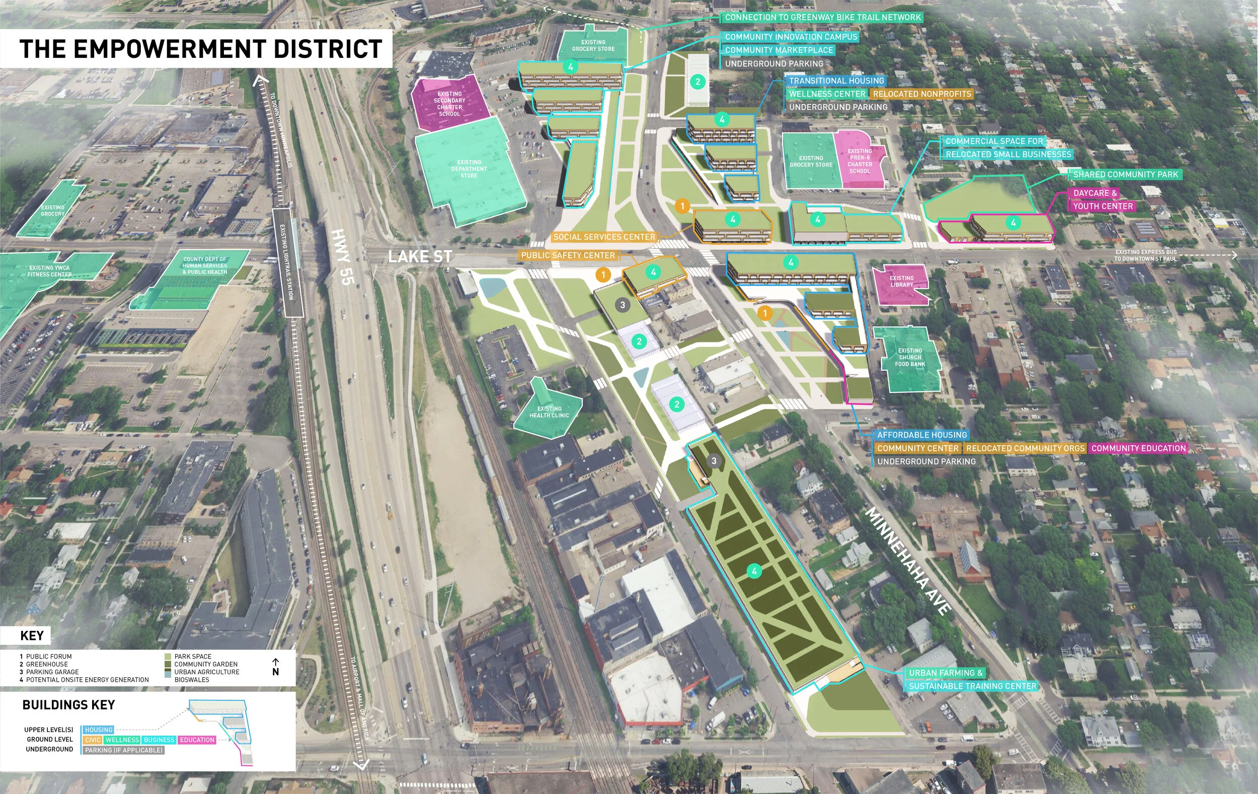 Transitional and affordable housing provide housing stability to residents in need, while career programs, skills training, and business incubation create options for economic empowerment and social innovation. The marketplace provides flexible stor…