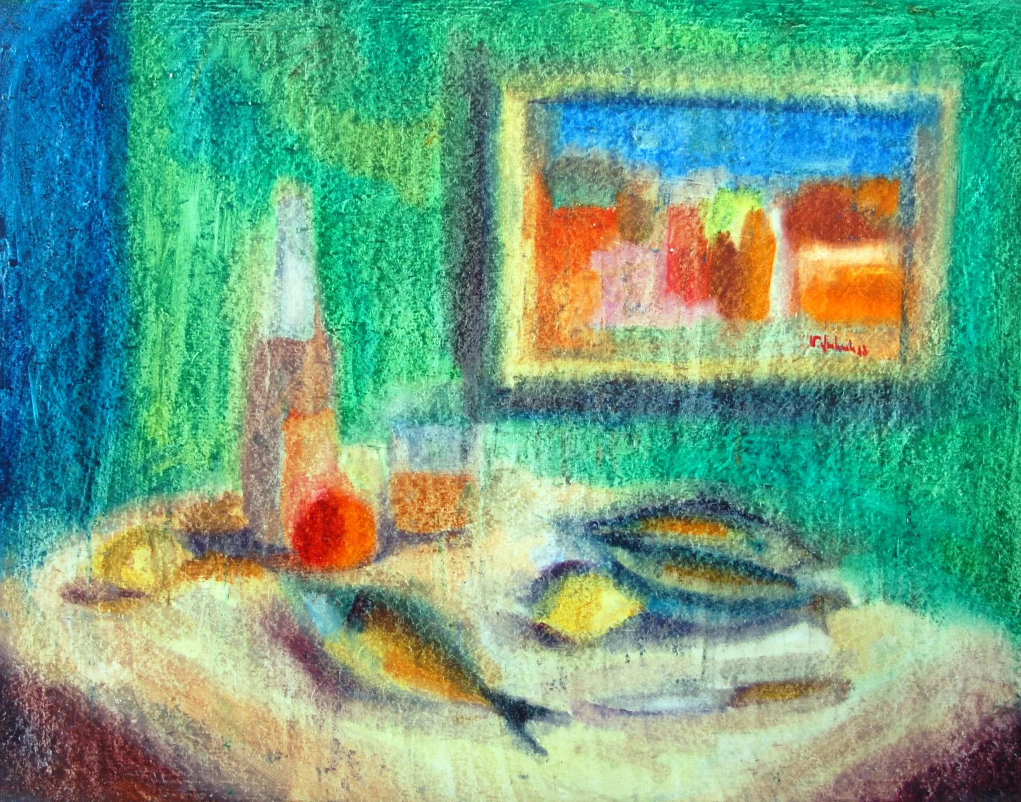 "Fish & Beer" 32x48 oil/board