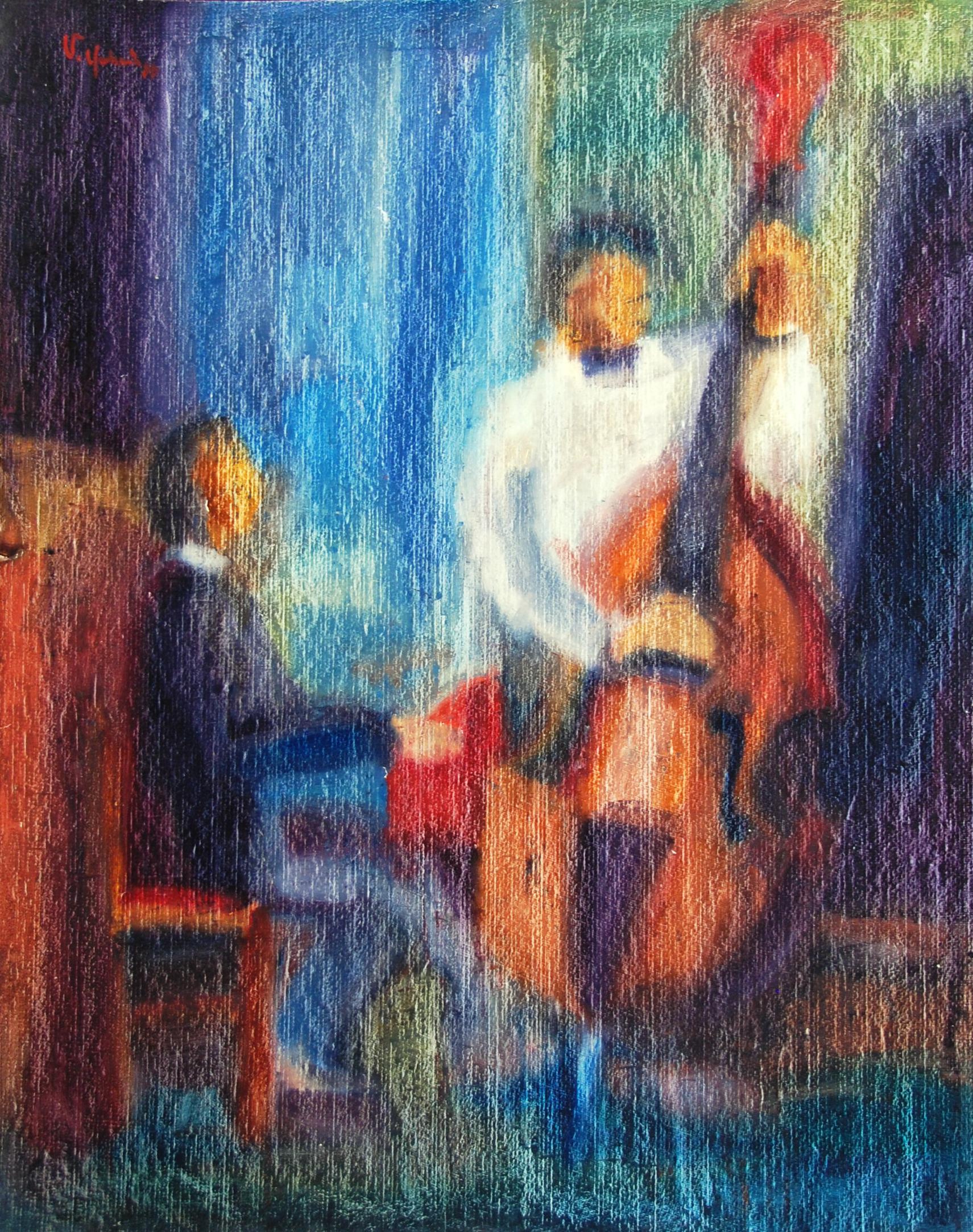 "Keys & Strings" 48x32 oil/board