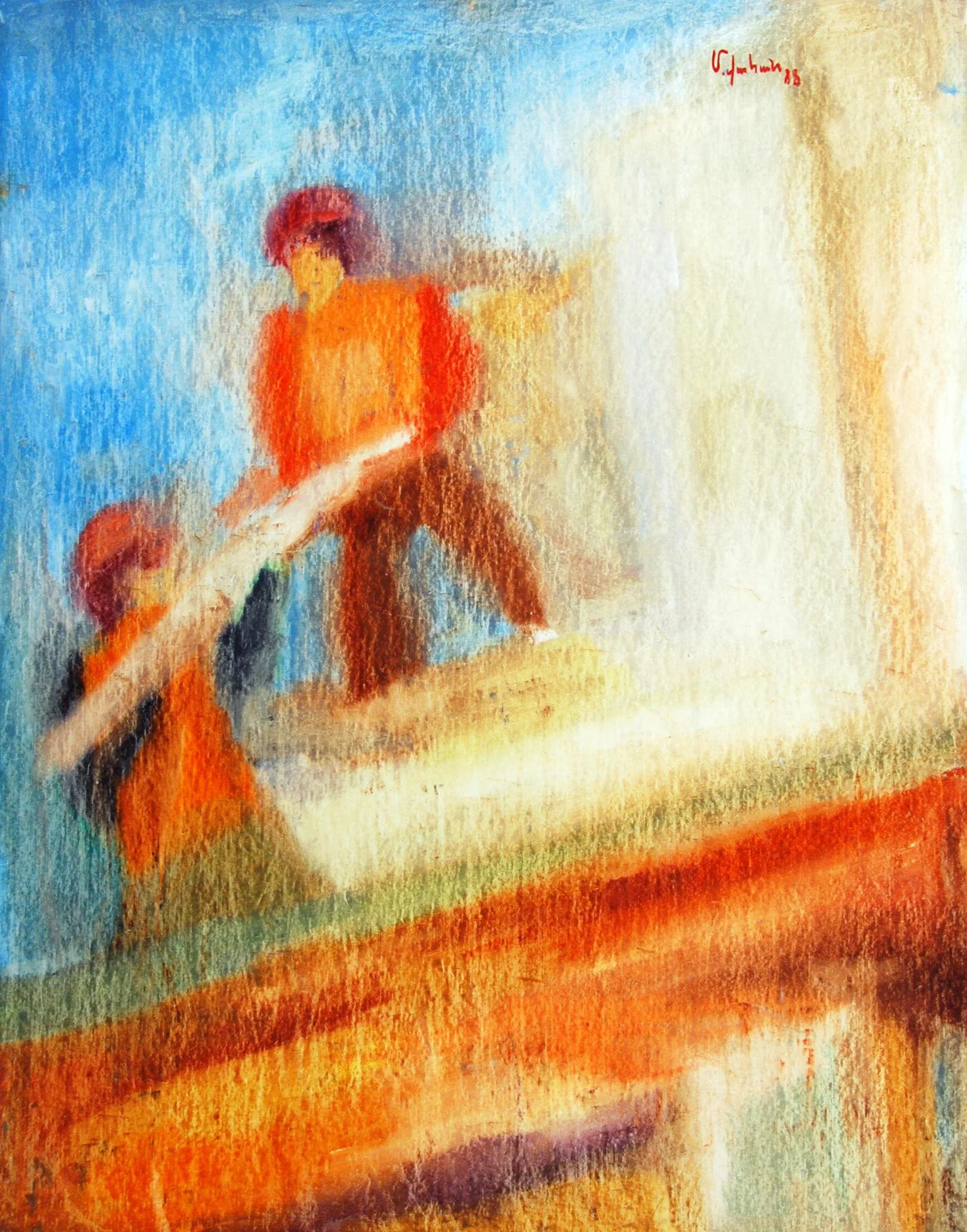 "Working Class" 48x32 oil/board