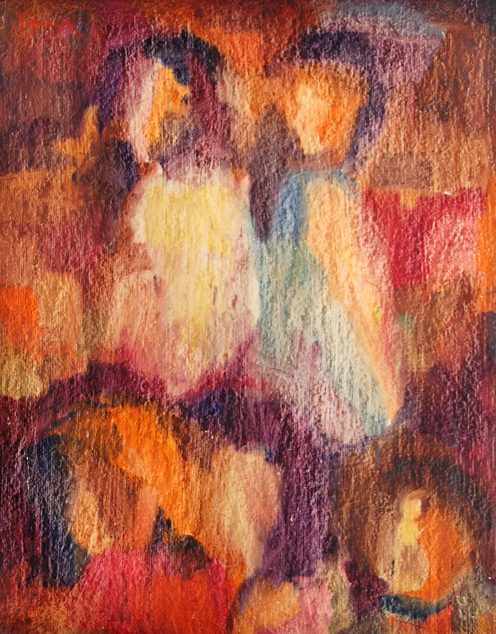 "Village Twins" 48x32 oil/board