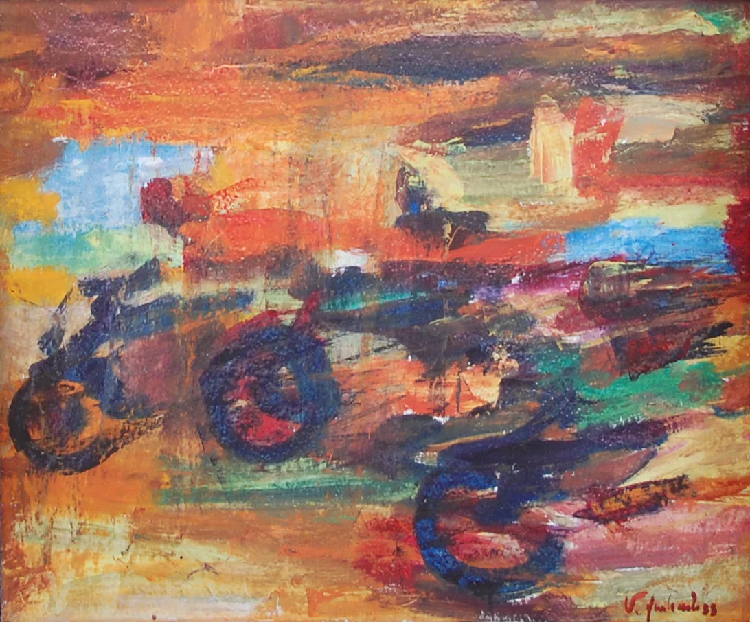"Motocross" 18x18 oil/board