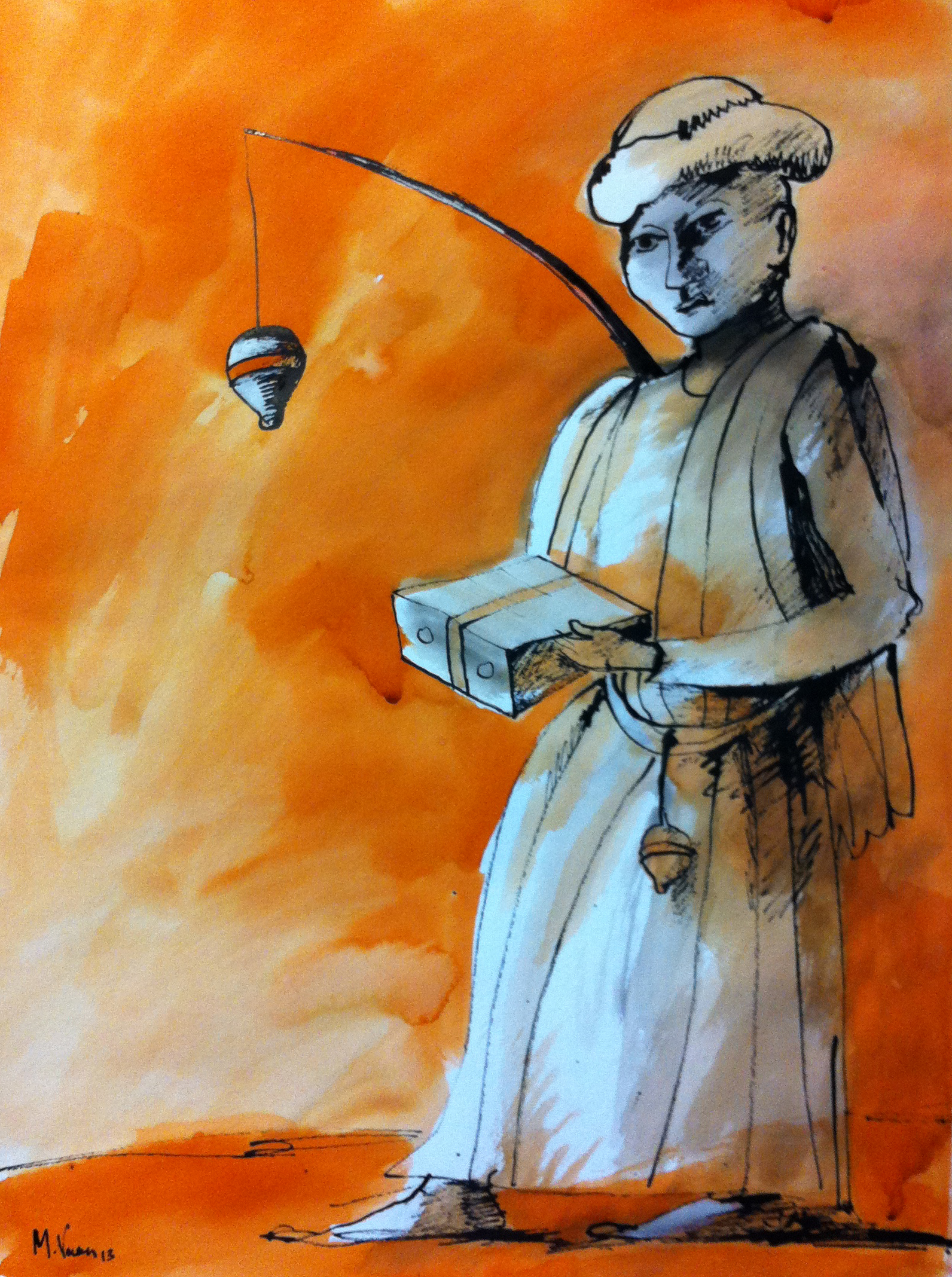 "The Alchemist" 27x20 mixmed/paper