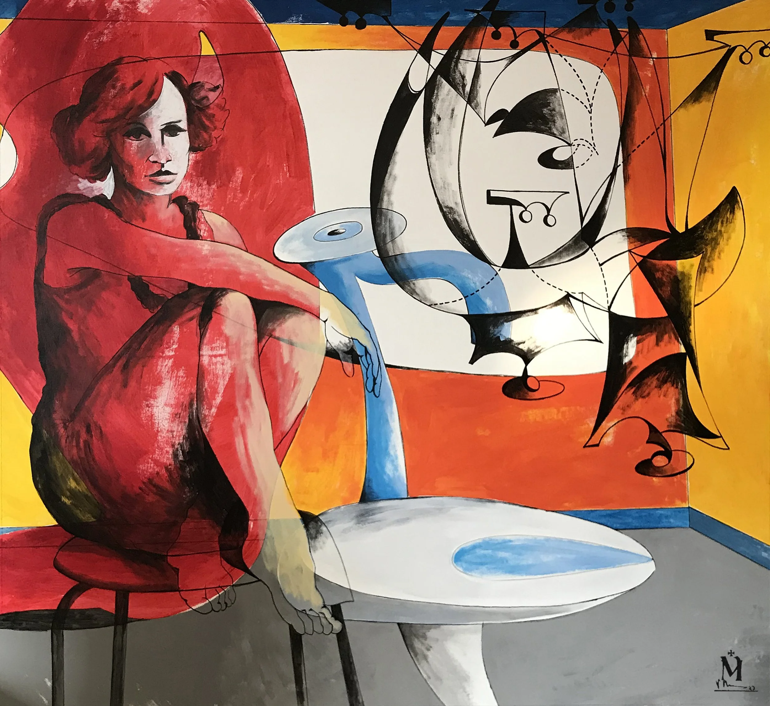  "Down Side Up In Red" 