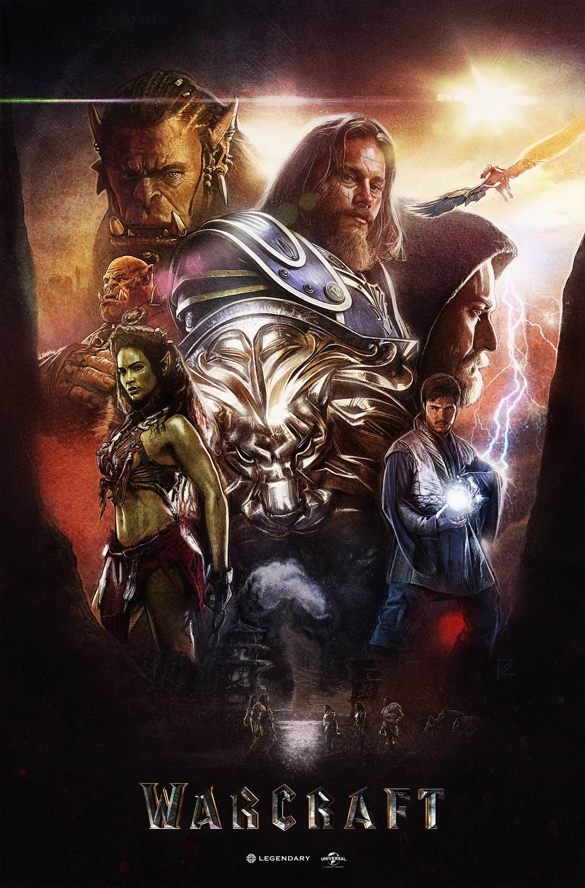 Warcraft | Illustrated One Sheet Film Poster Art by Paul Shipper 2015 | New York Comic Con 2015.
