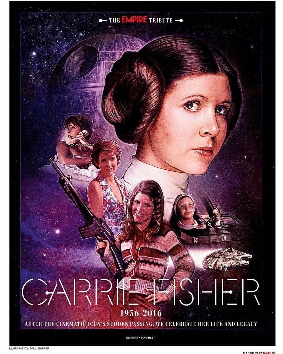 Empire Magazine | The Empire Tribute - Carrie Fisher | 24 Page Cover Art by Paul Shipper 2017..