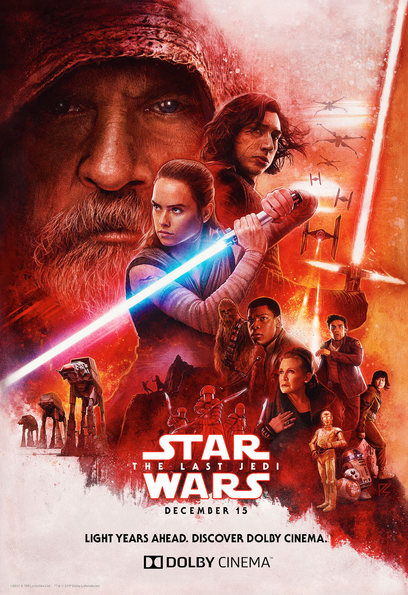 Star Wars: The Last Jedi | Exclusive Dolby Cinemas / AMC Movie Poster Art by Paul Shipper 2017.