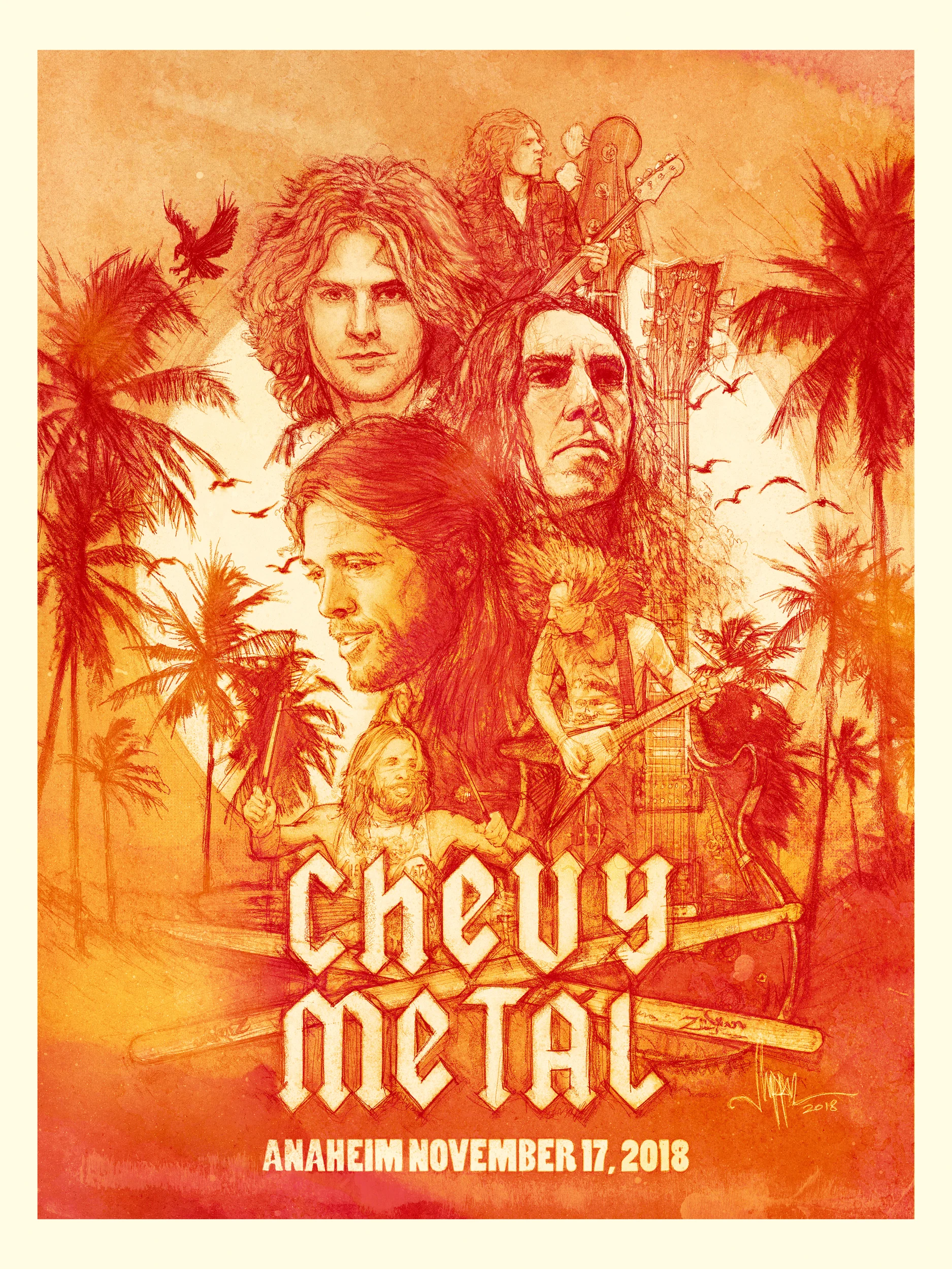 Chevy Metal (Taylor Hawkins of the Foo Fighters) | Designer Con 2018 | Gig Poster Art Paul Shipper