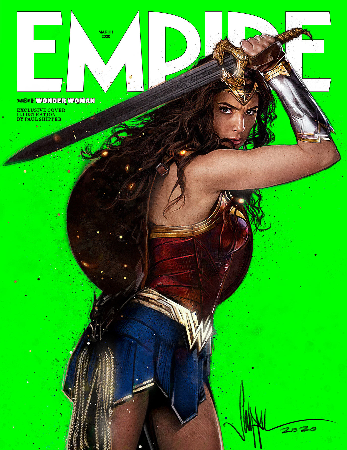 Empire 100 Greatest Movies | First Ever Illustrated Newsstand Covers | Cover 5 - Wonder Woman | Key Art By Paul Shipper 2020.