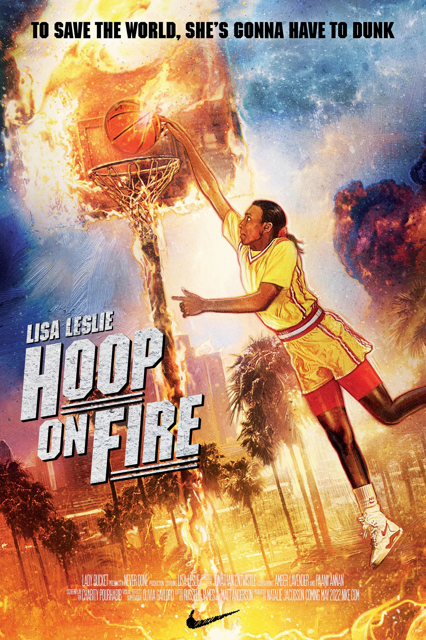 Nike x WNBA | W+K L.A | Hoop On Fire | Key Art by Paul Shipper Studio 2022