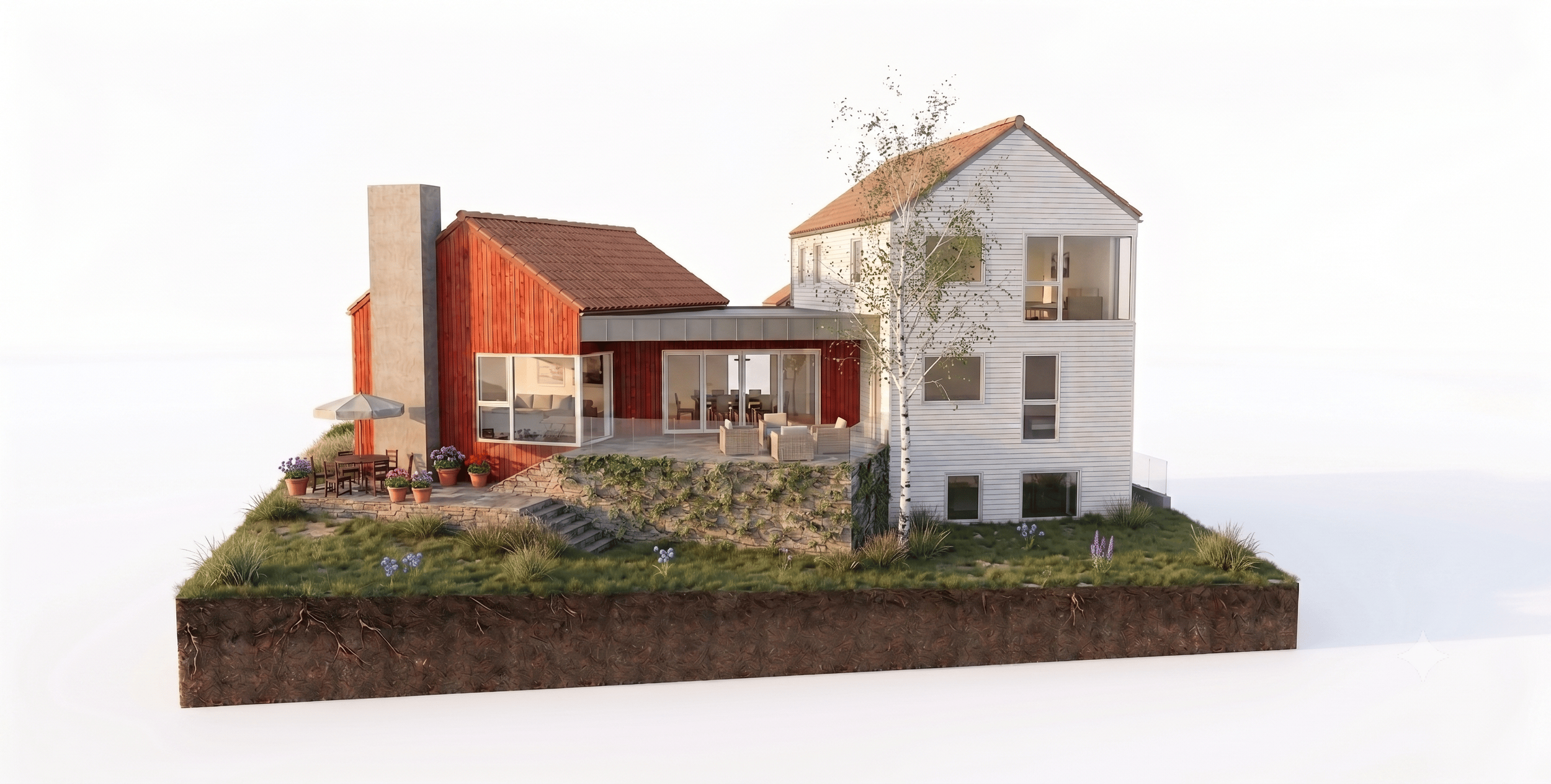 Enebolig på Bru under oppføring. Arkitekt i Stavanger Jone Vistnes.
