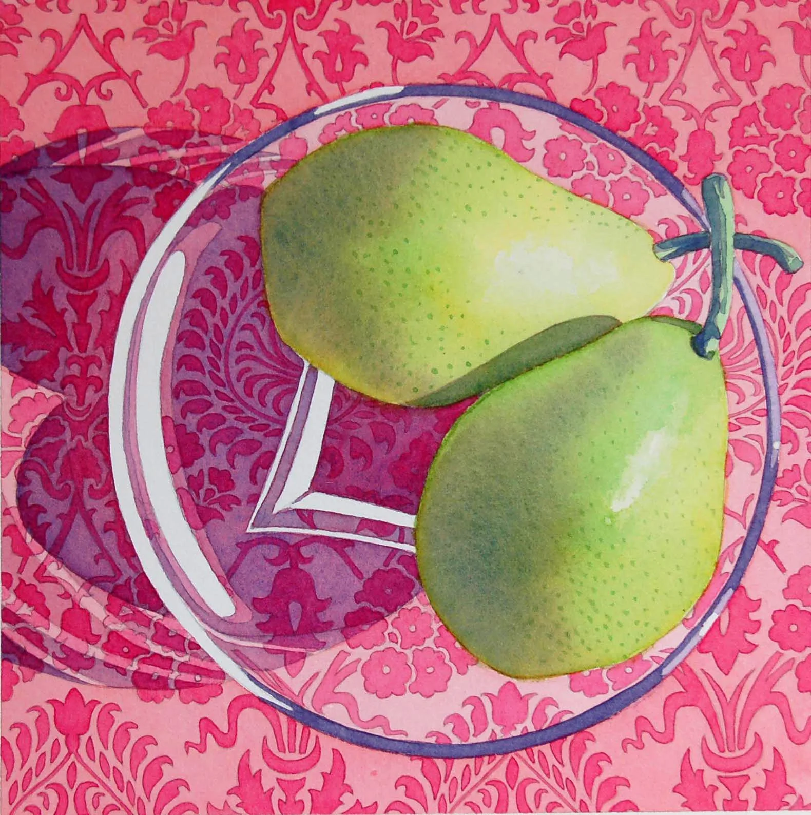 Pears in Love, 7" x 7"