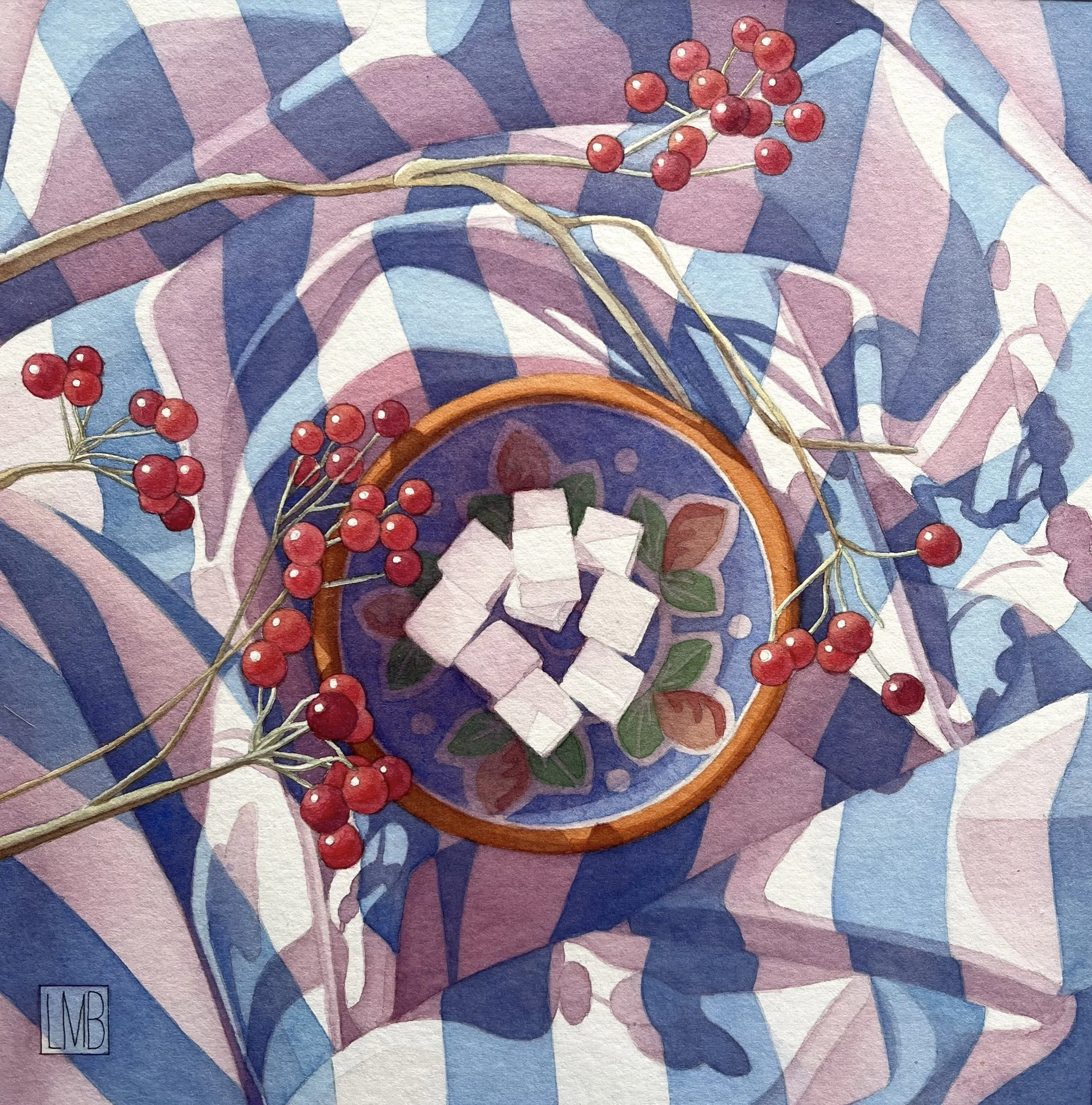 SUGAR BERRIES, 8 x 8 inches  •  CA$300 unframed