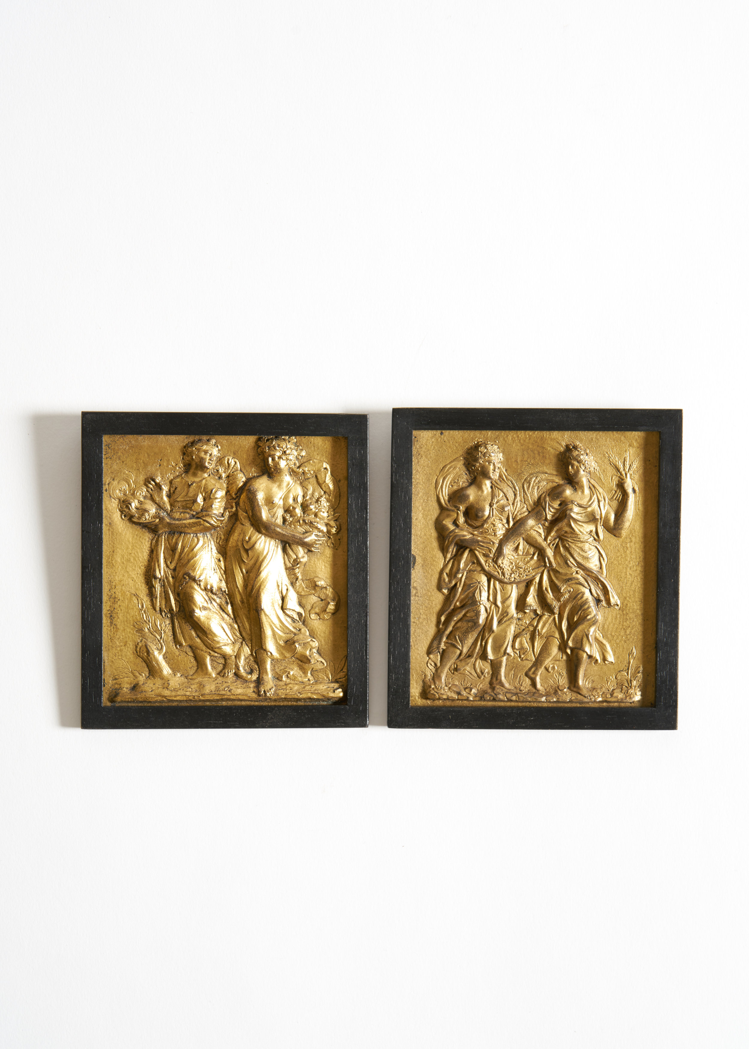 Gilt Bronze Plaques of the Four Seasons