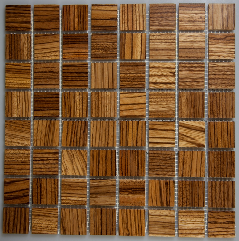 Zebrawood 33.5mm x 33.5mm Wood Tile