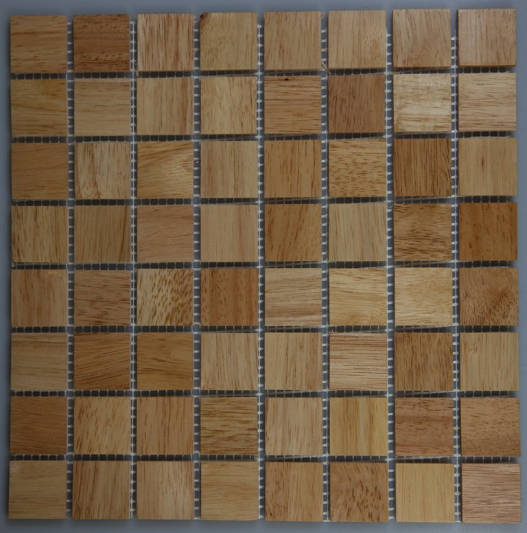 Rubber Wood 33.5mm x 33.5mm Wood Tile