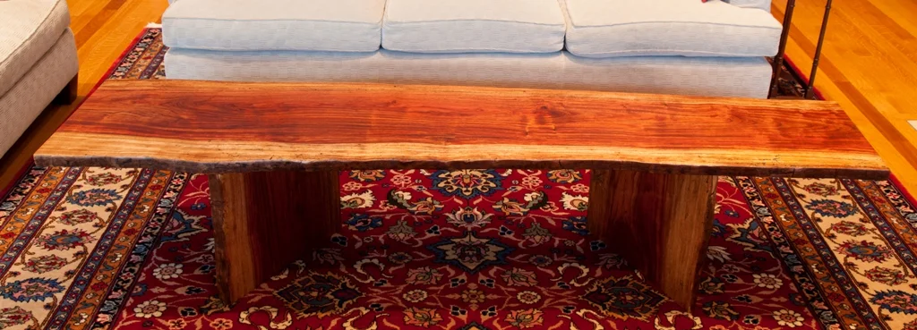 African Bubinga Wood Live Edge Table / Bench