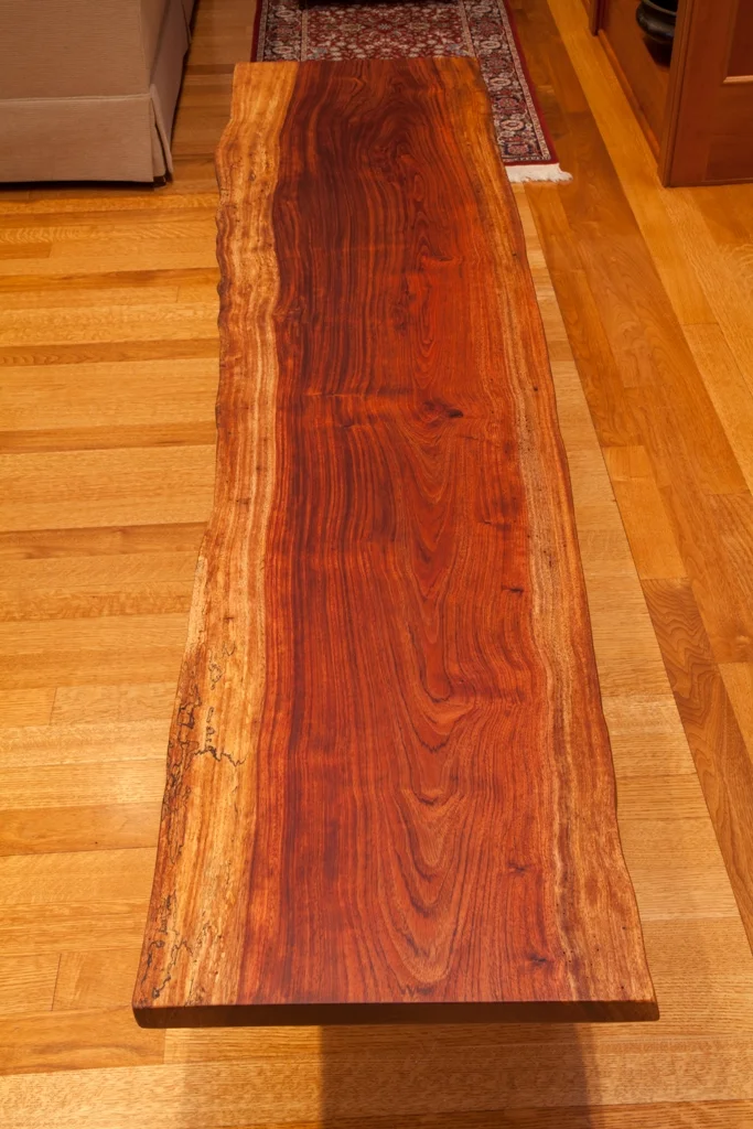 African Bubinga Wood Live Edge Table / Bench