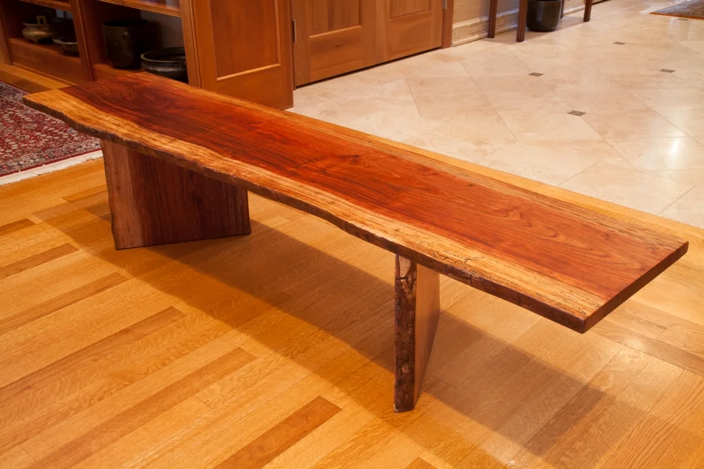 African Bubinga Wood Live Edge Table / Bench