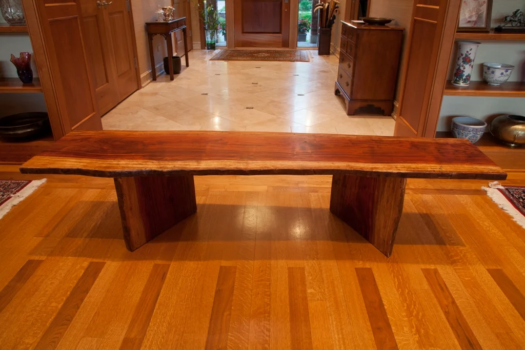 African Bubinga Wood Live Edge Table / Bench