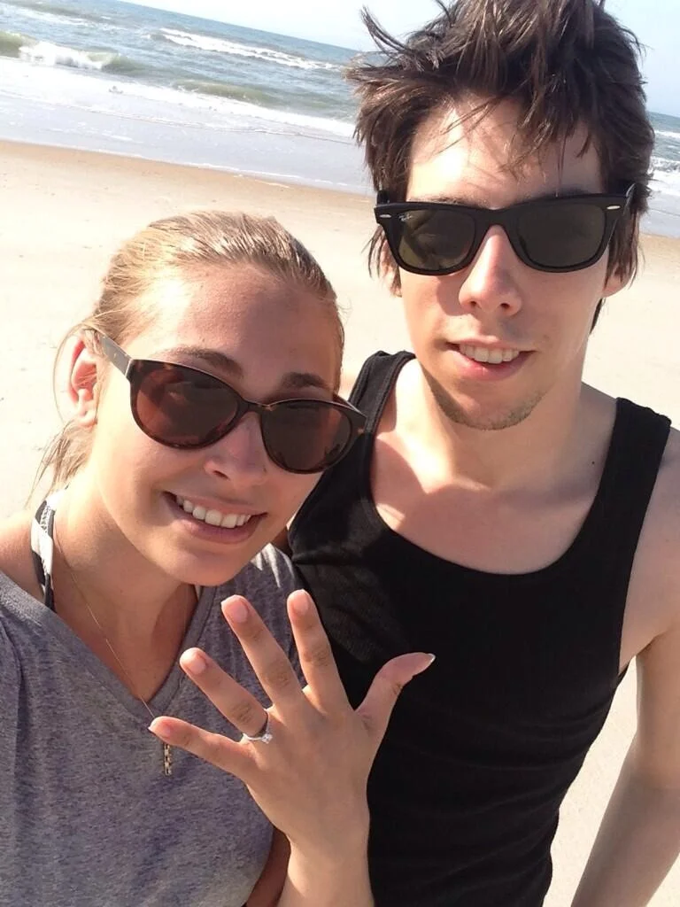 Daniella and I, taking selfies on a beach