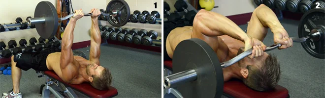 Skull crushers are an exercise that, with moist hands, can live up to its name.