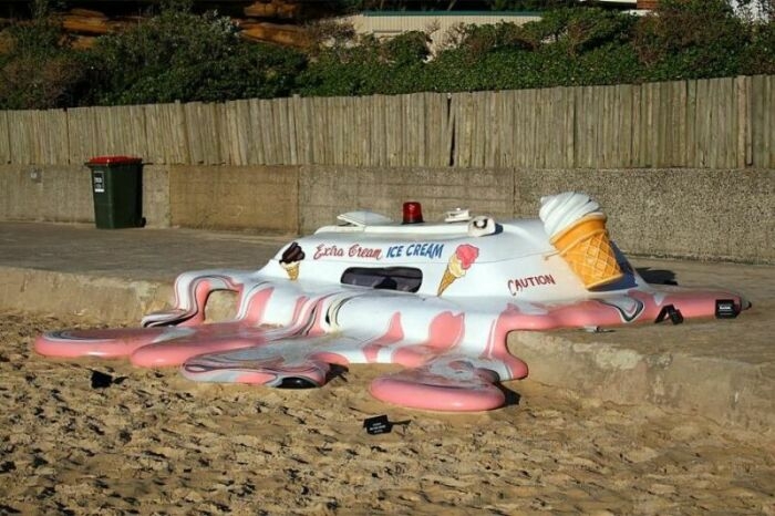 You know it's hot when the time it takes your ice cream to melt is shorter than the time it took you to buy it.