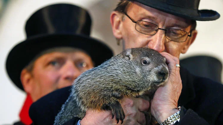 Don't be fooled by his cute exterior....this groundhog is nothing more than a pessimistic, weather predicting gypsy.