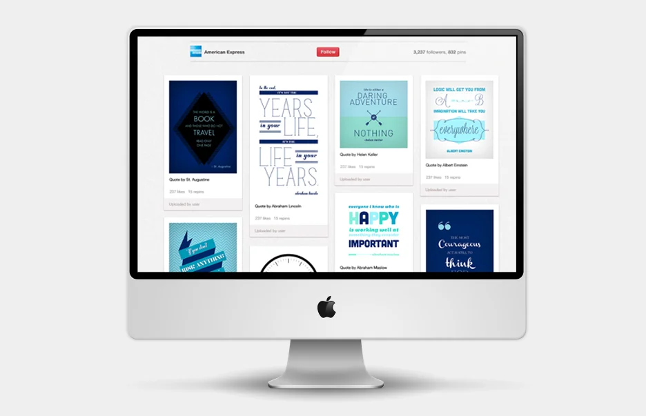 In an effort to boost their social media presence, American Express tasked us to fill their Pinterest page with engaging content. Mostly, this mean creating printable cards, calendars, DYI crafts, and other inspirational pins. 