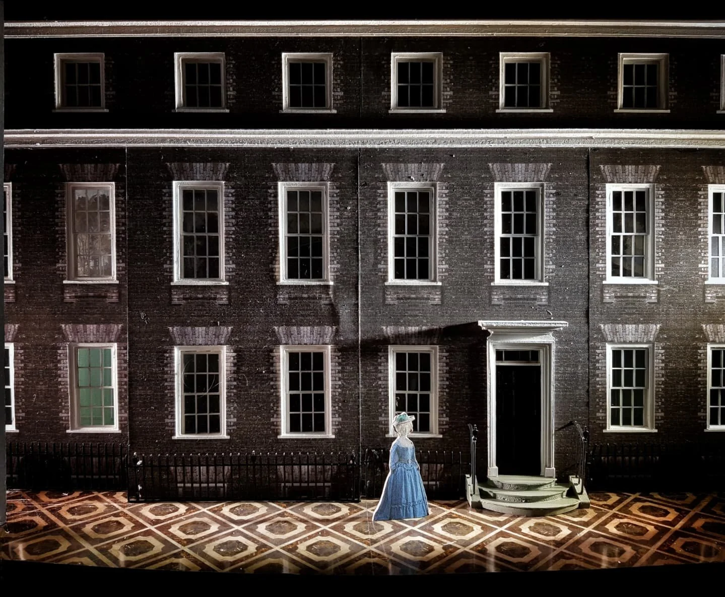Model photos for La Cambiale di Matrimonio, opening next week at the Rossini Opera Festival in Pesaro.

The set is inspired by 18th and 19th‑century dollhouses. The fa&ccedil;ade slides open to reveal a series of interiors, each space tailored for th